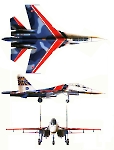 Силуэт Су-27УБ  Раскраска пилотажной группы 