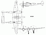 Чертеж Lockheed P-38