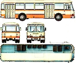 Силуэт автобуса ЛиАЗ-677