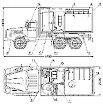 Чертеж. Установка ППУА 1600/100 на базе Урал-4320