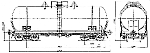 Чертеж вагона модели 15-1519-02. Вагон-цистерна для сжиженных углеводородных газов и легкого углеводородного сырья