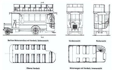 Чертеж Daimler Omnibus 1907 г 
