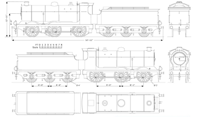 Чертеж паровоза G&SWR 279 Class