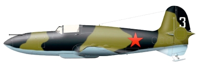 Силуэт ракетного истребителя БИ-1 №3