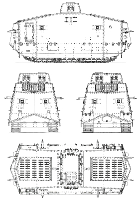 Чертеж танка A7V Sturmpanzerwagen. A7V 501 Gretchen