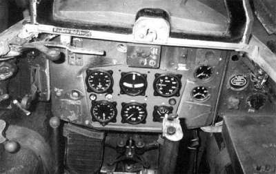 Кабина пилота Messerschmitt Me.163B-1