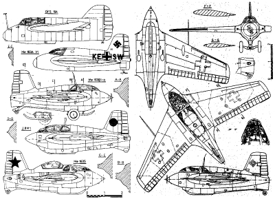 Чертежи модификаций Messerschmitt Me.163