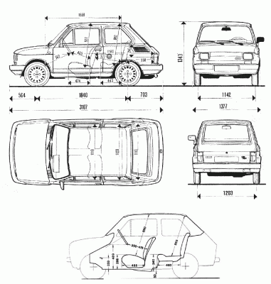 Чертеж Fiat 126