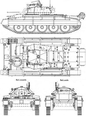 Чертеж танка Cruiser Mk.VI «Crusader I»