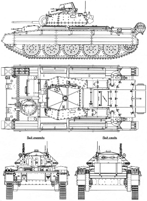 Чертеж танка Cruiser Mk.VI «Crusader II»