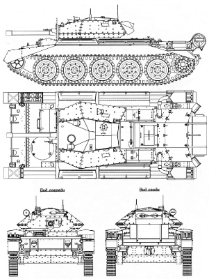 Чертеж танка Cruiser Mk.VI «Crusader III»