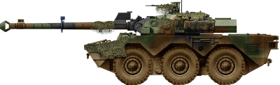 Силуэт тяжёлого бронеавтомобиля AMX-10RC