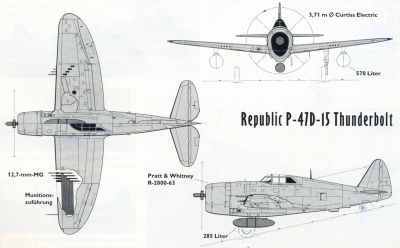 Чертеж Republic P-47D-15