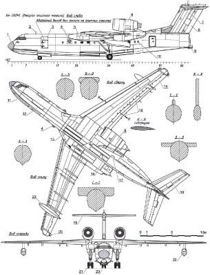 Чертеж самолета Бе-200