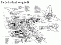 Компоновочная схема Havilland Mosquito B.Mk.IV