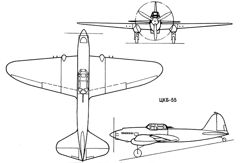 Чертеж штурмовика БШ-2 (ЦКБ-55)