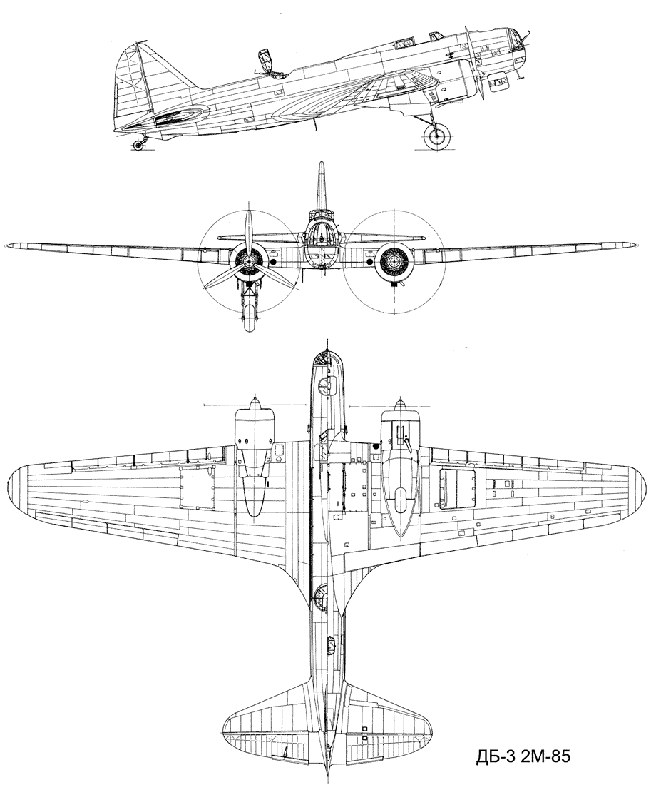 Чертеж ДБ-3 2М-85
