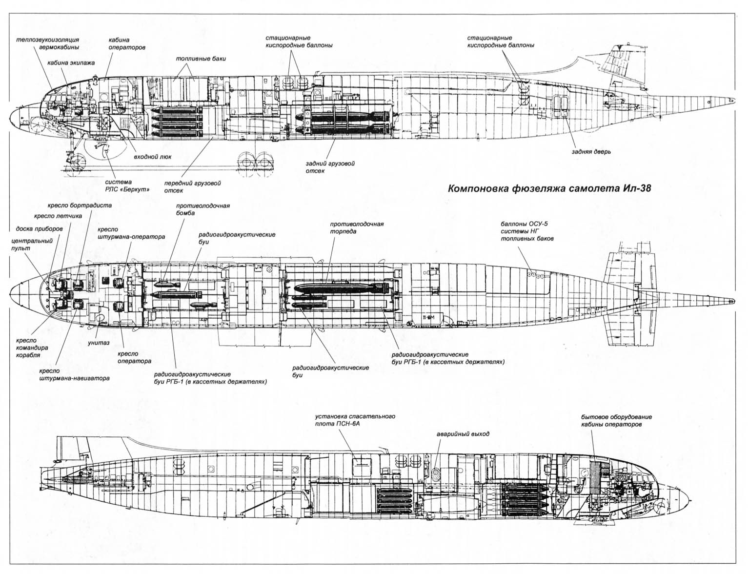 Компоновочная схема Ил-38