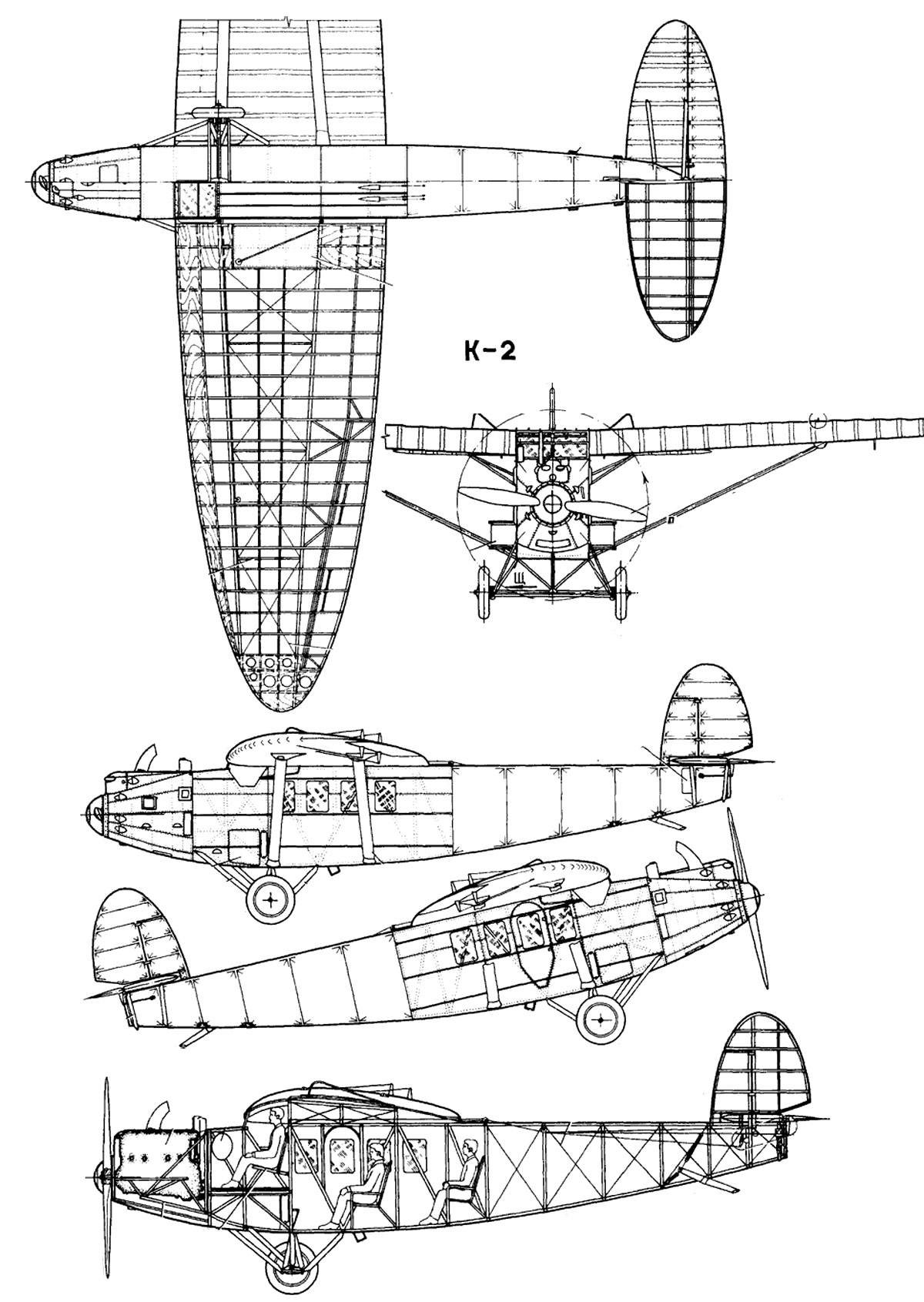 Чертеж самолета К-2