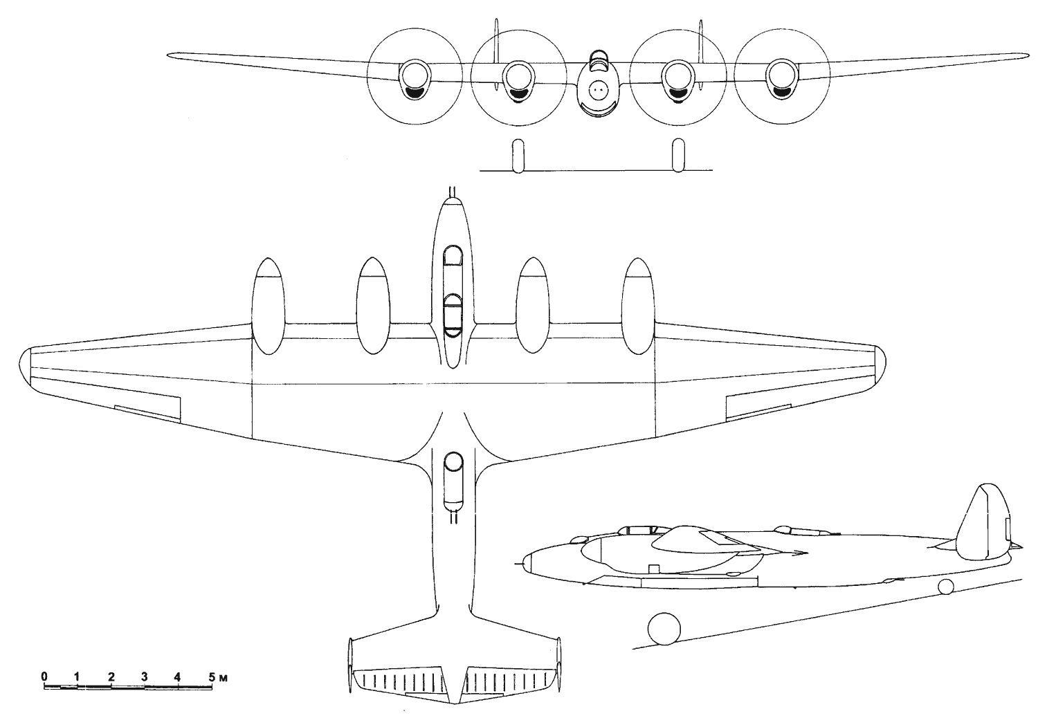Чертеж пикирующего бомбардировщика АНТ-57 (ПБ 4М-105ТК)