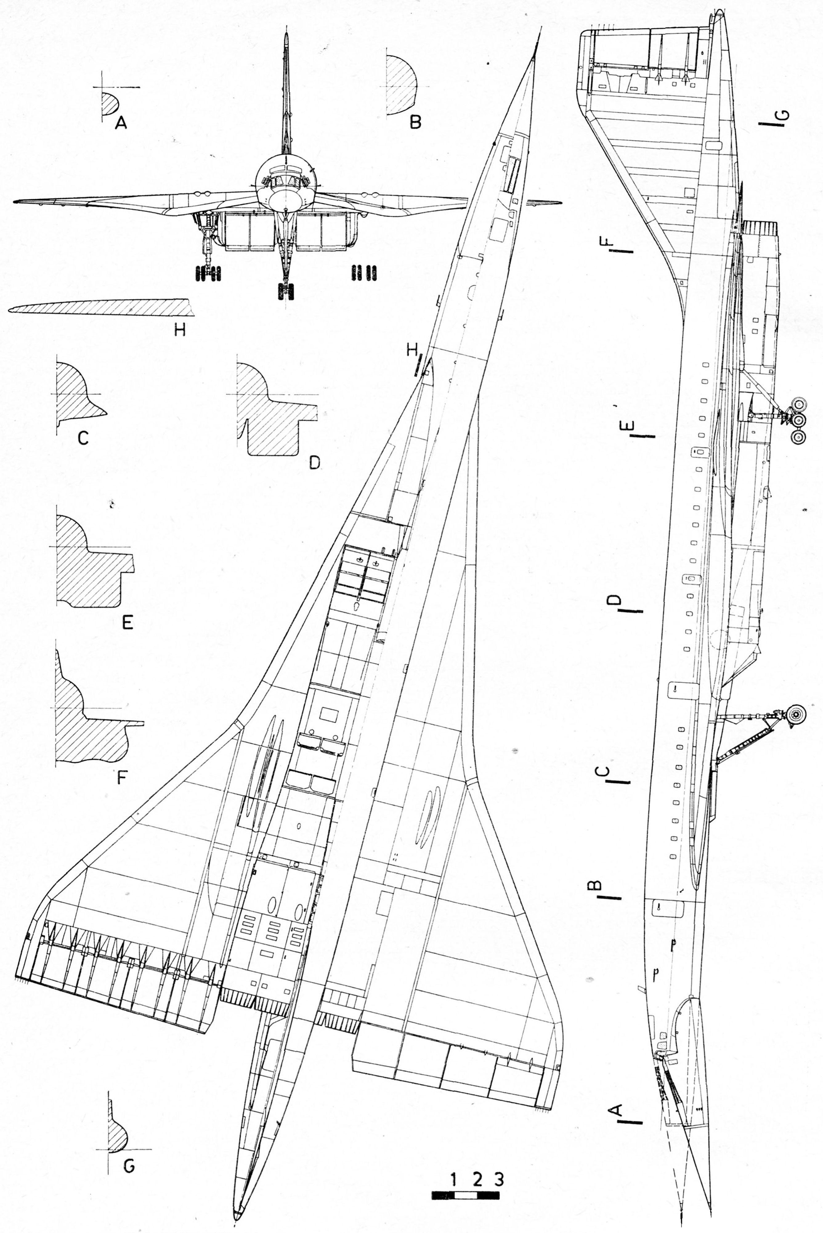 Чертеж Ту-144
