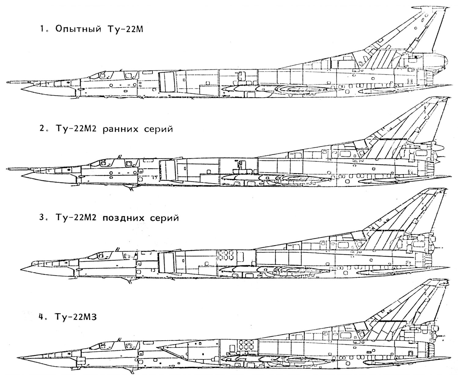Модификации Ту-22