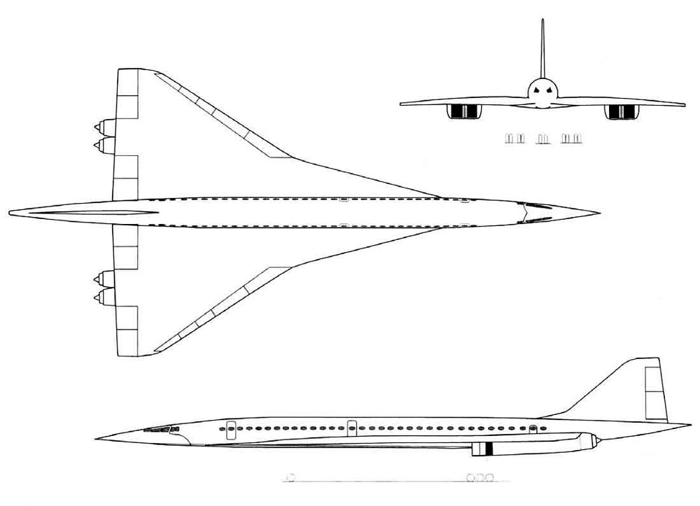Чертеж самолета Ту-244