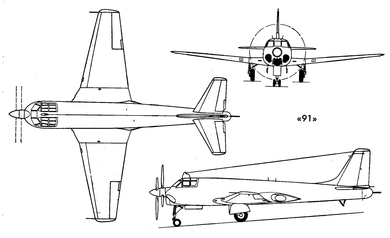 Чертеж Ту-91
