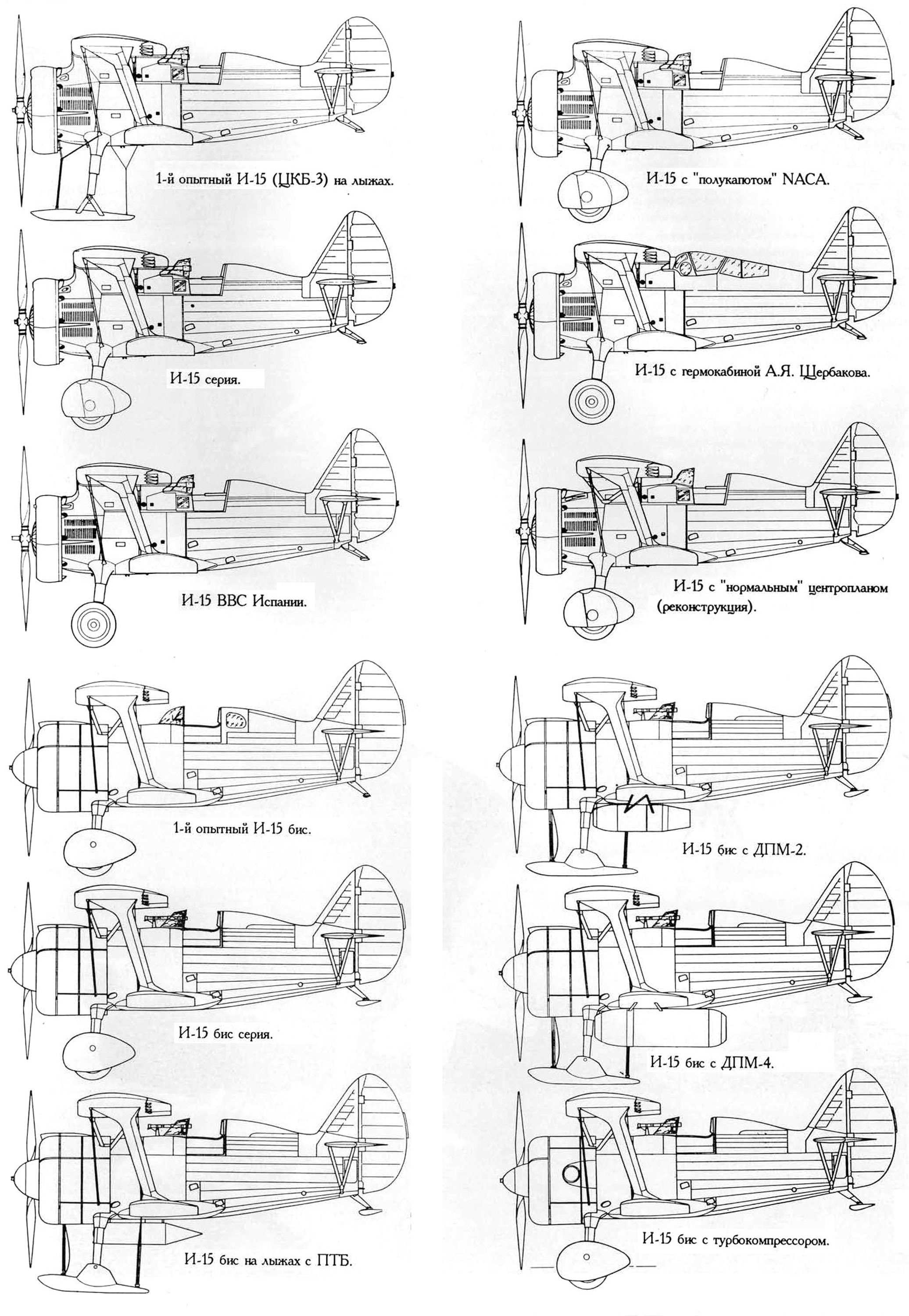 Модификации истребителя И-15