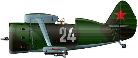 Силуэт истребителя И-153