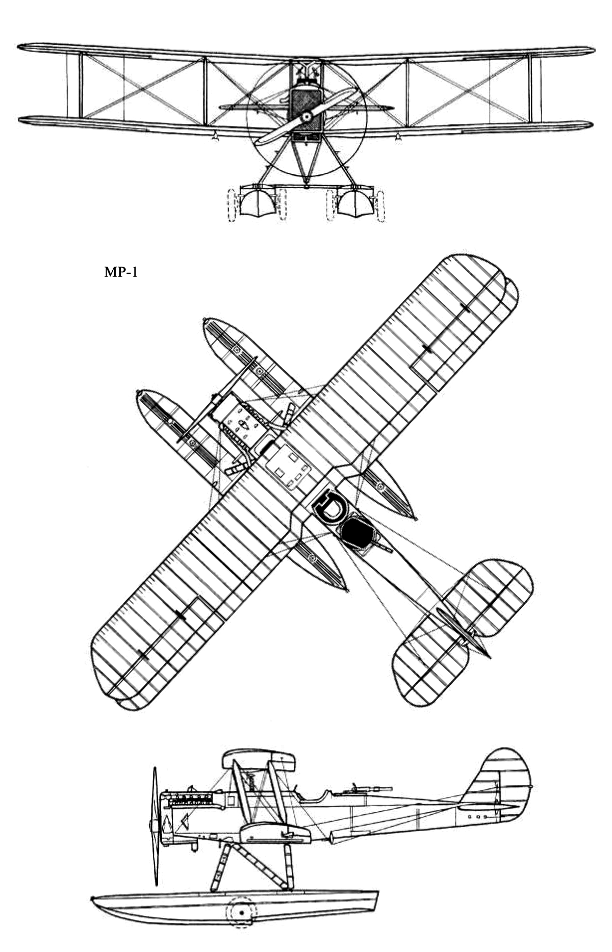 Чертеж самолета МР-1