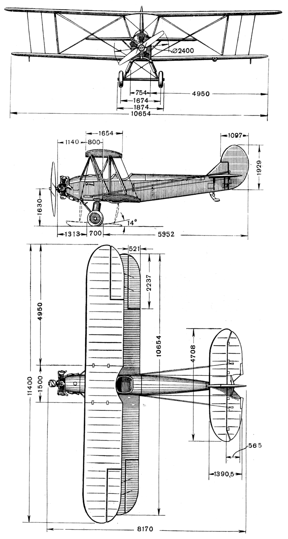 Чертеж самолета У-2