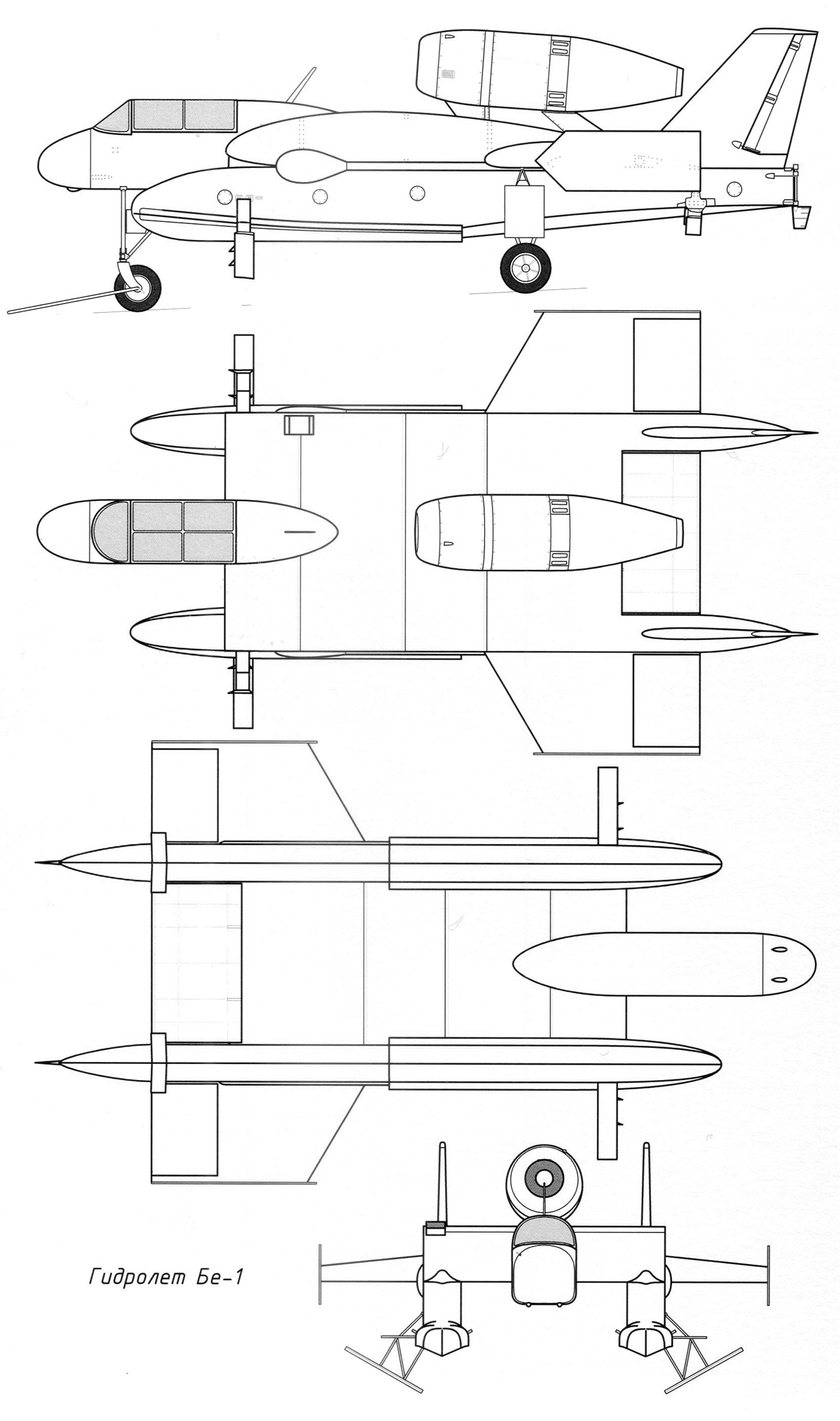 Чертеж самолета Бе-1