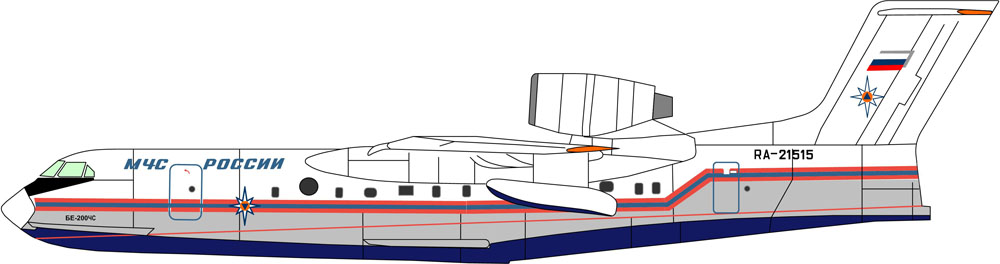 Силуэт самолета Бе-200ЧС