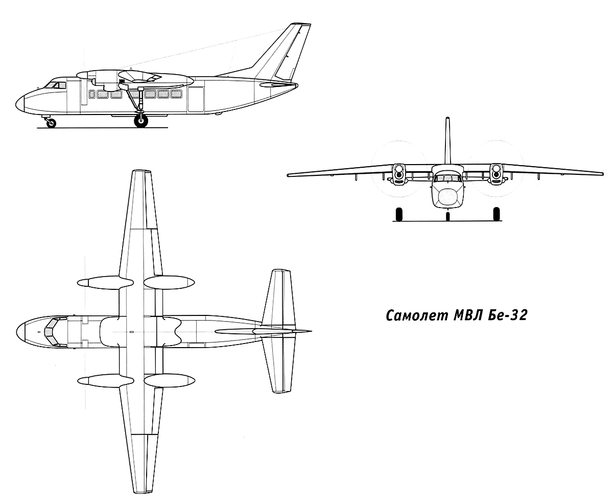Чертеж самолета Бе-32