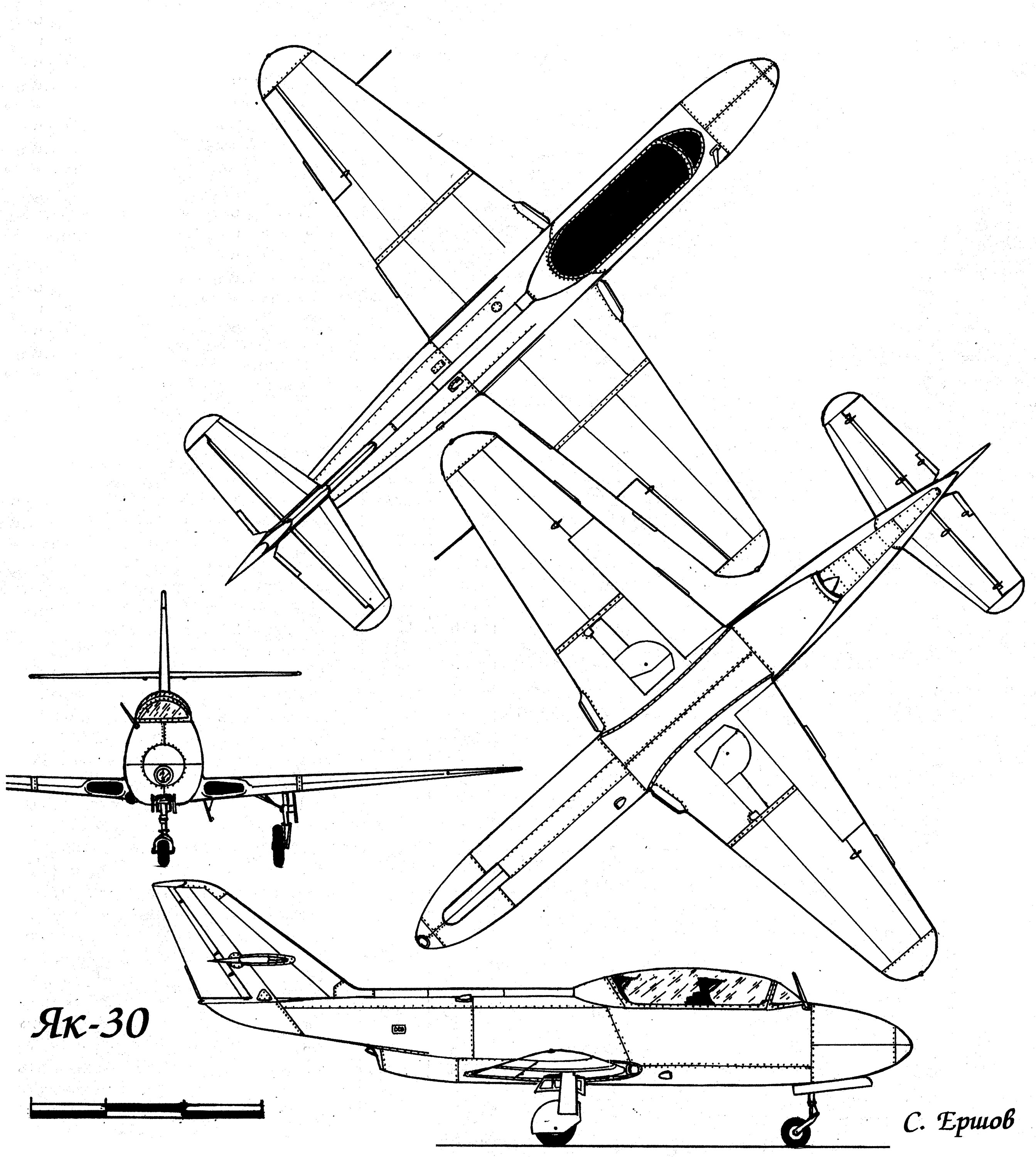 Чертеж Як-30 1960 г.