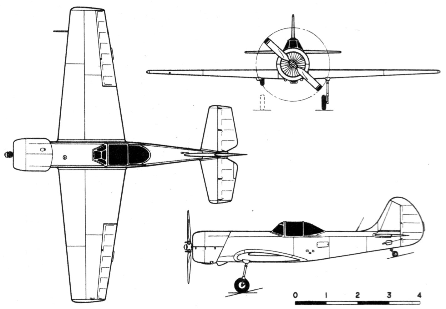Чертеж Як-50