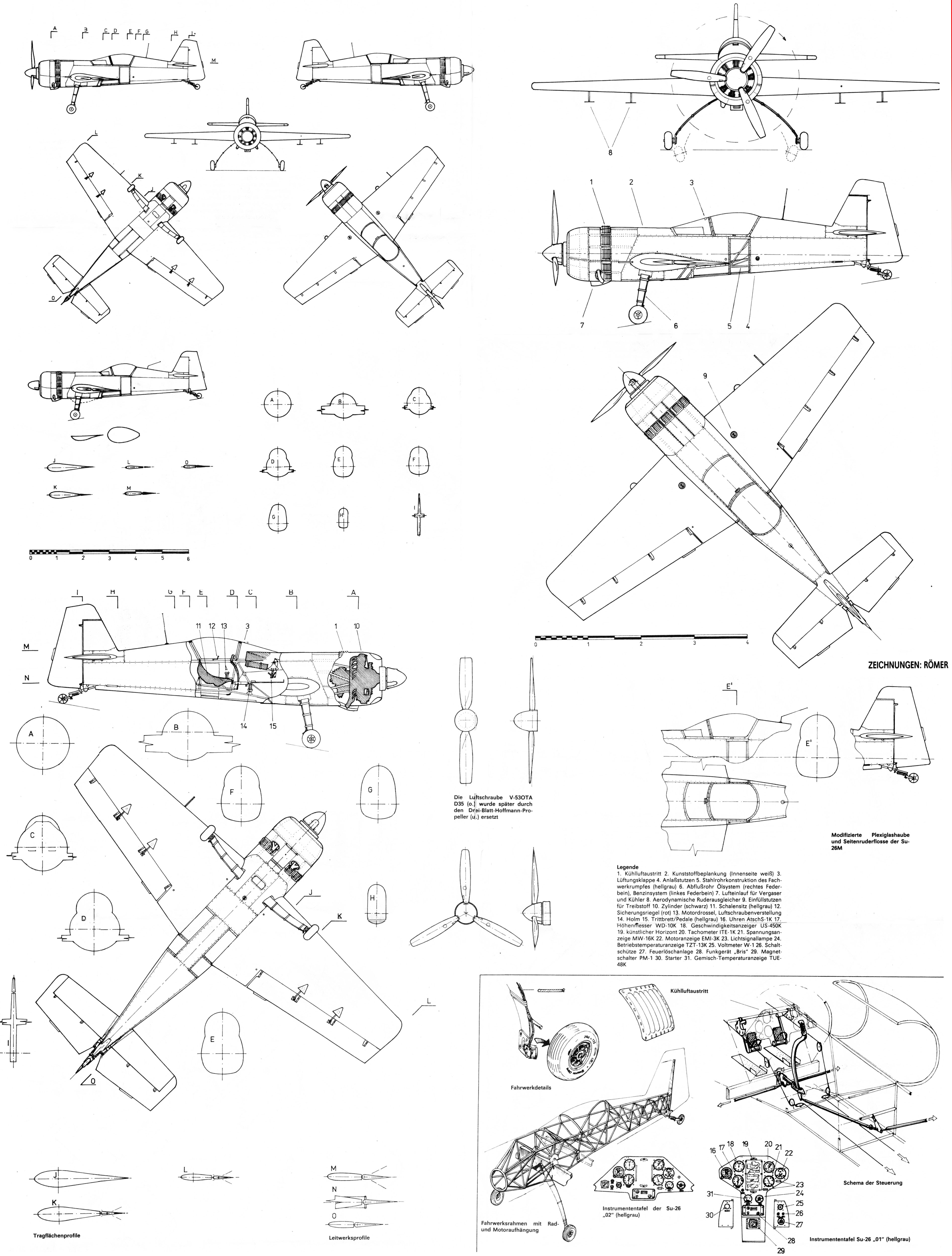 Чертеж самолета Су-26