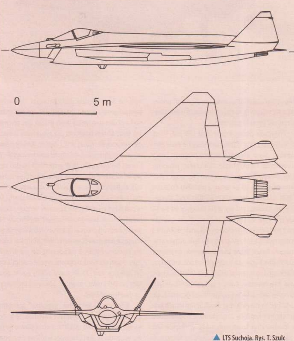 Чертеж истребителя Су-75