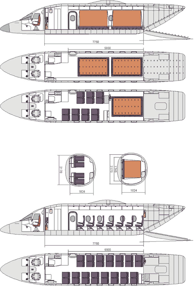 Компоновка салона Су-80