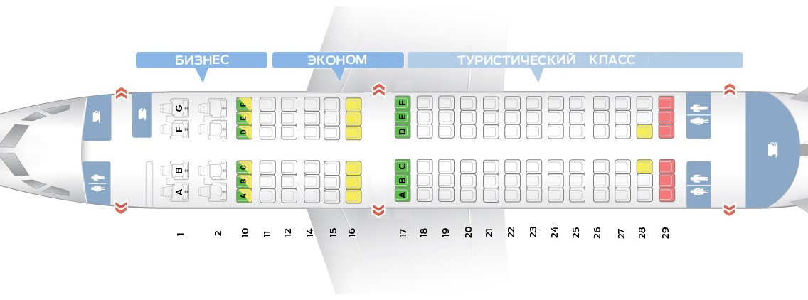 Компоновка салона самолета Boeing 737-300