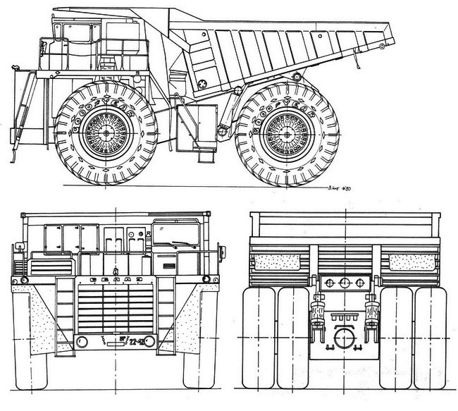 Чертеж БелАЗ-75191