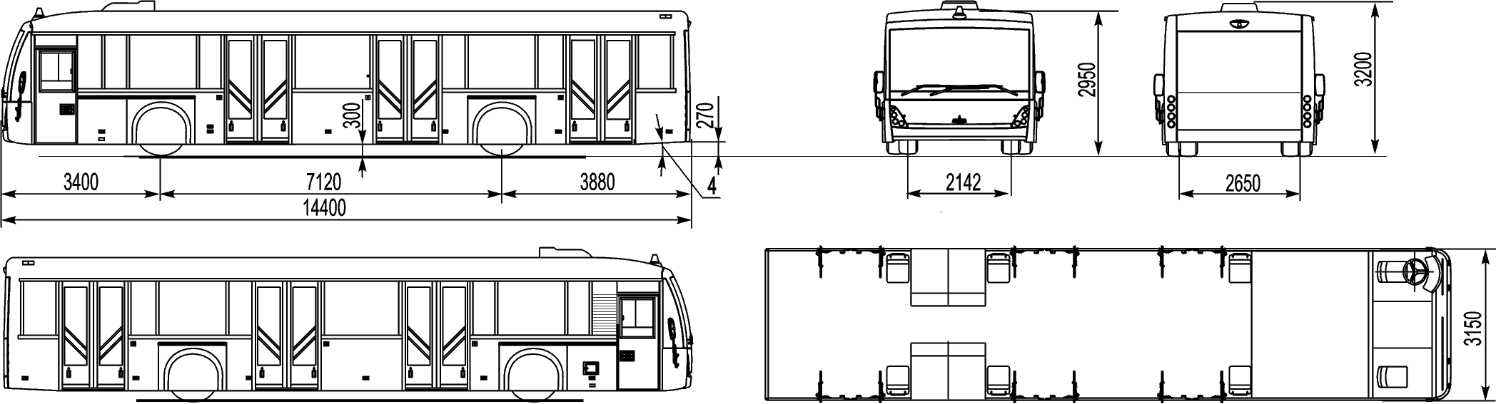 Чертеж перронного автобуса МАЗ-171