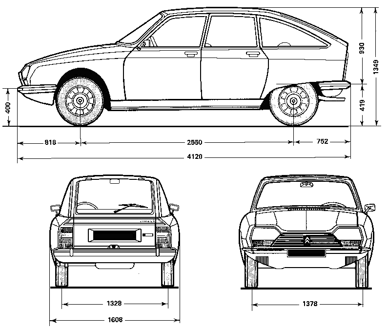 Чертеж Citroën GS
