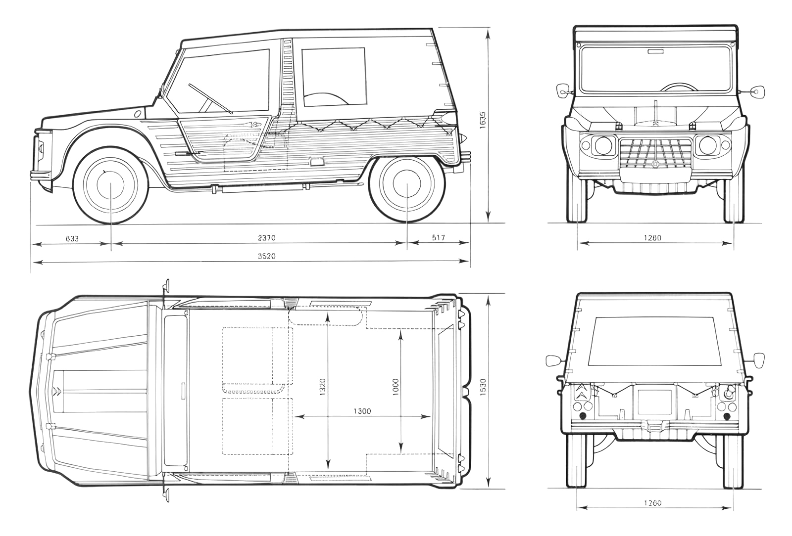 Чертеж Citroën Méhari