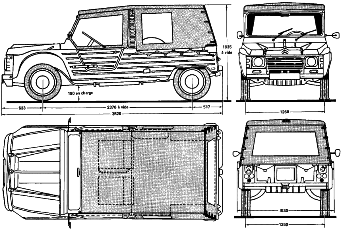 Чертеж Citroën Méhari
