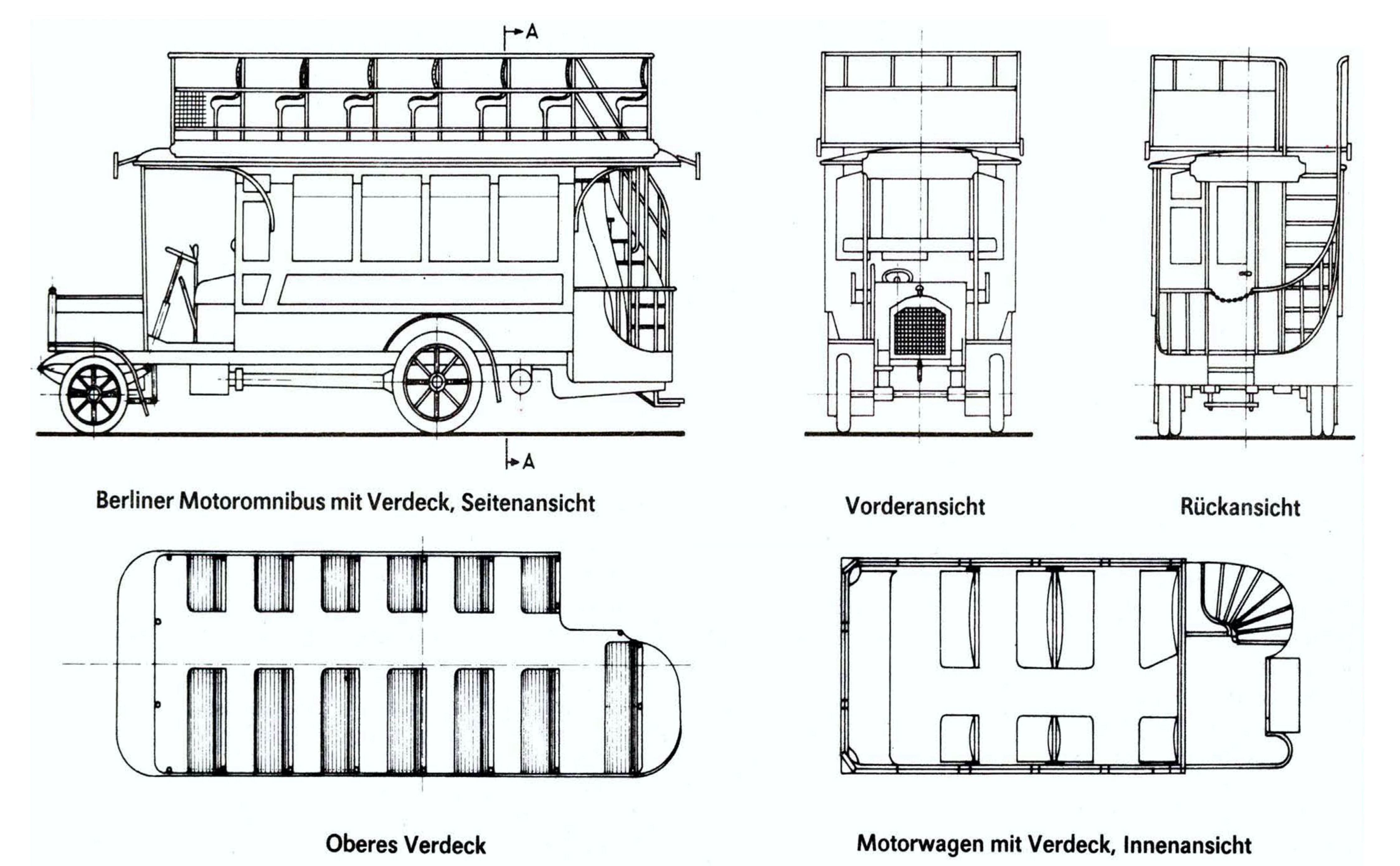 Чертеж Daimler Omnibus 1907 г
