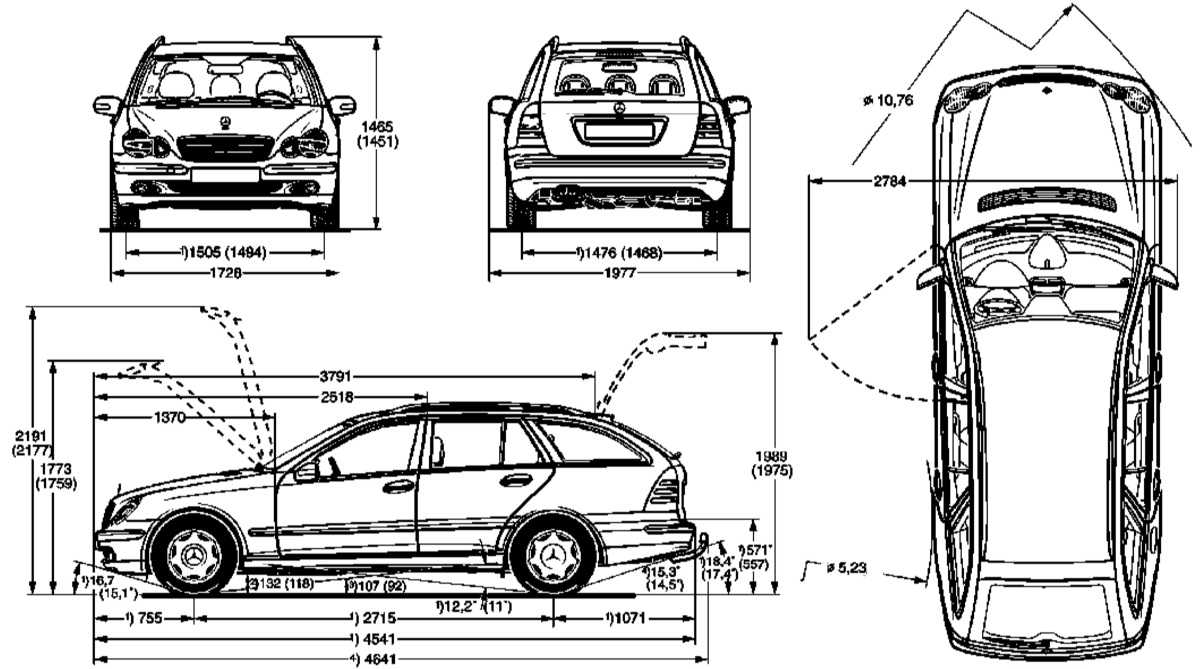 Чертеж Mercedes-Benz s203