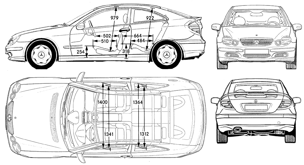 Чертеж Mercedes-Benz w203