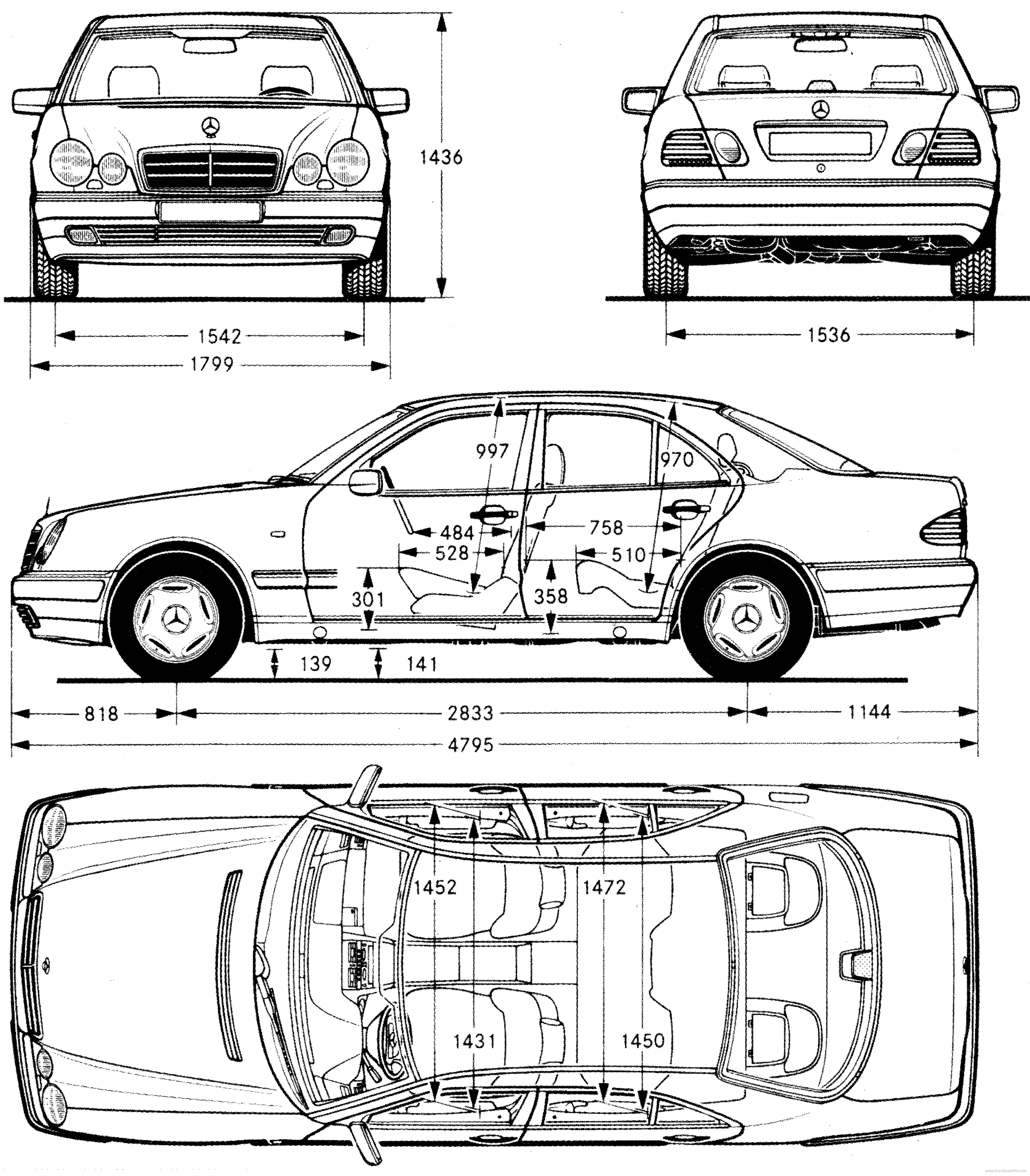 Чертеж Mercedes-Benz W210
